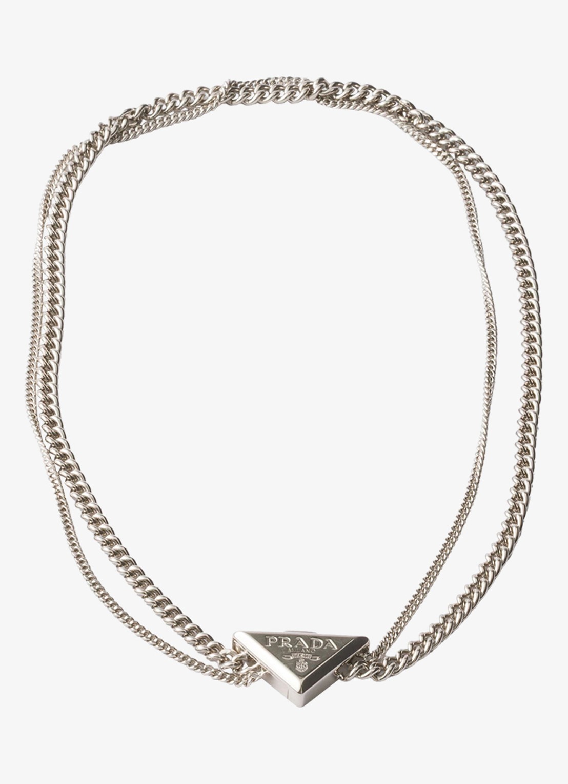Prada Ketting met logo - voorkant zilver