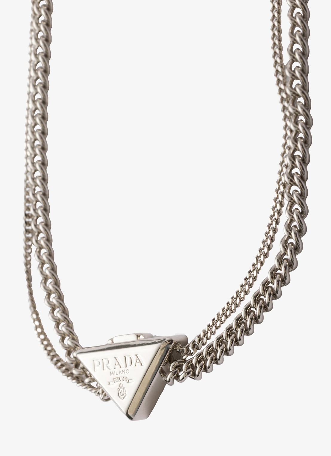 Prada Ketting met logo - voorkant 2 zilver