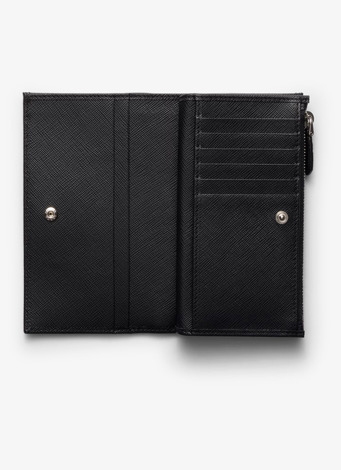 Prada Large portemonnee van leer - voorkant 3 zwart