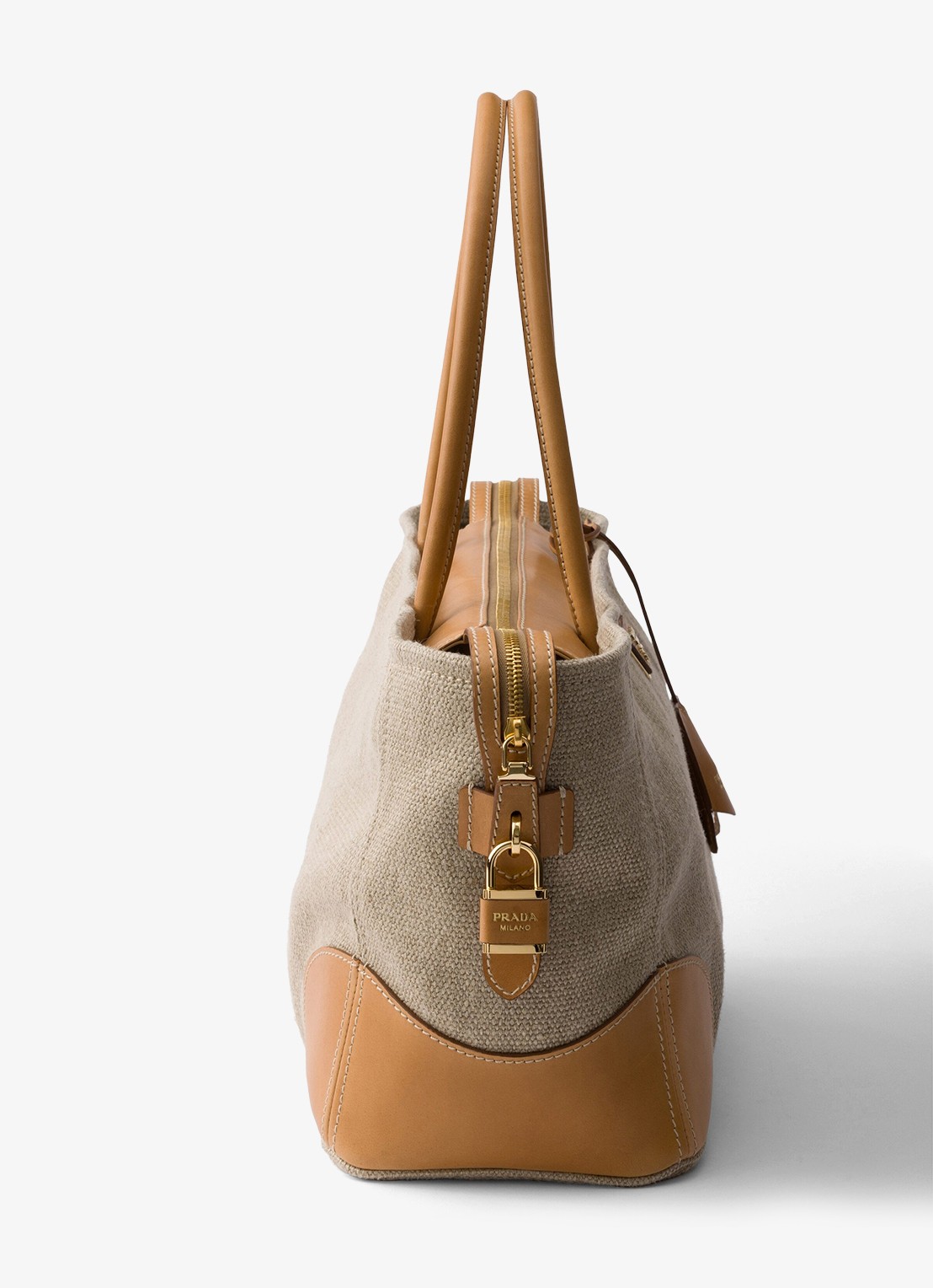 Prada Large schoudertas met leren details - detail 2 zand