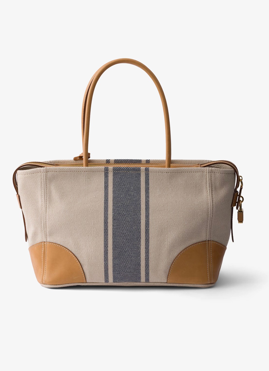 Prada Large schoudertas met leren details - achterkant 3 beige