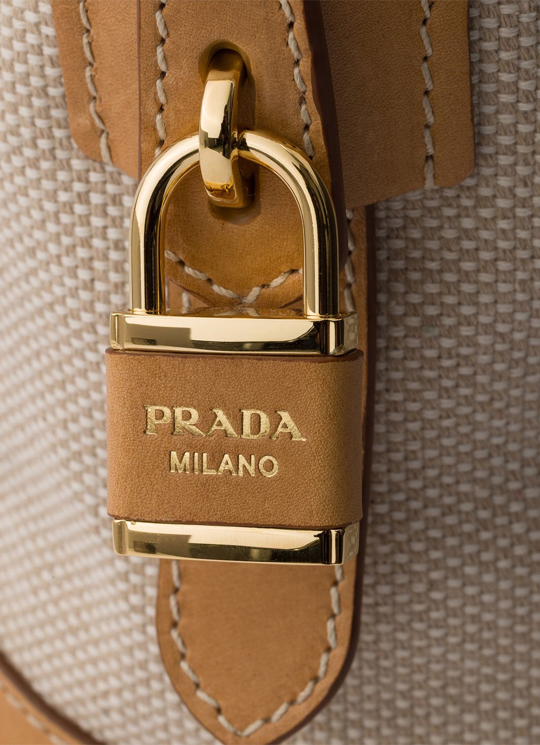 Prada Large schoudertas met leren details - detail 2 donkerbeige