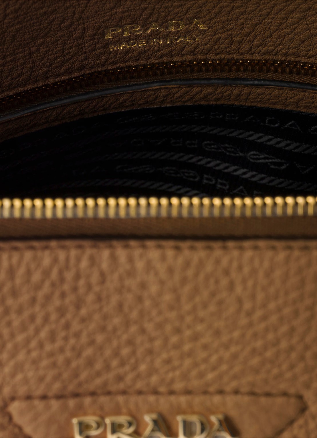 Prada Large schoudertas van kalfsleer - detail 6 bruin
