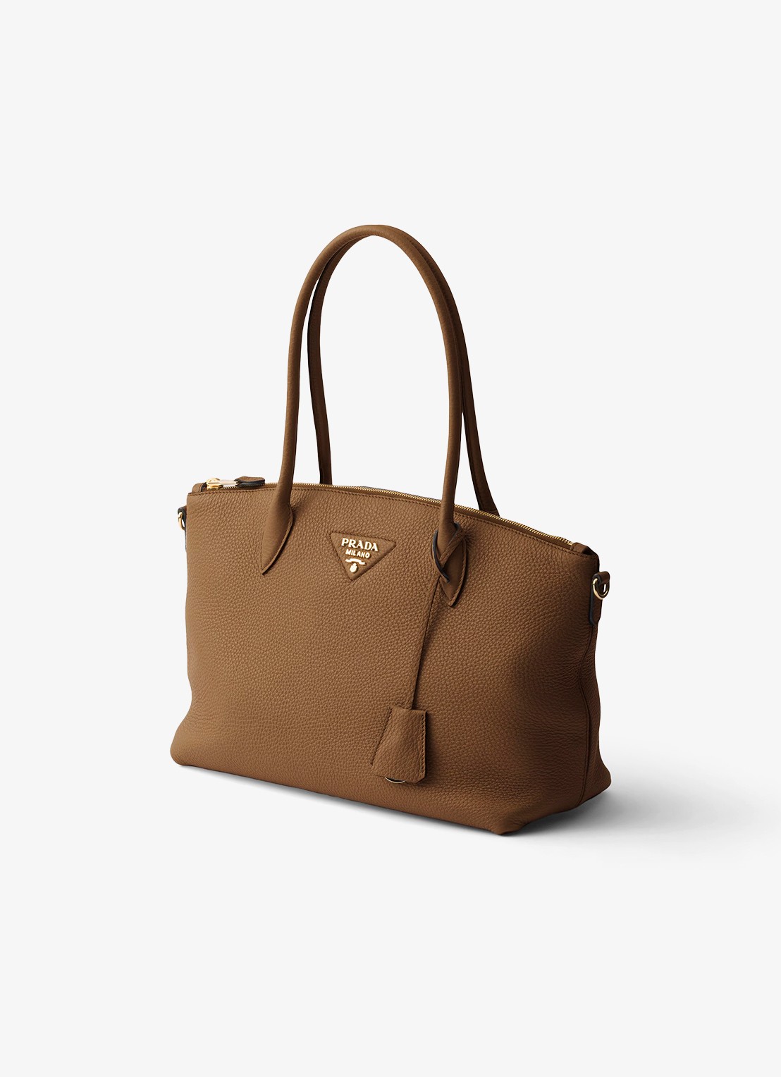 Prada Large schoudertas van kalfsleer - voorkant 3 bruin