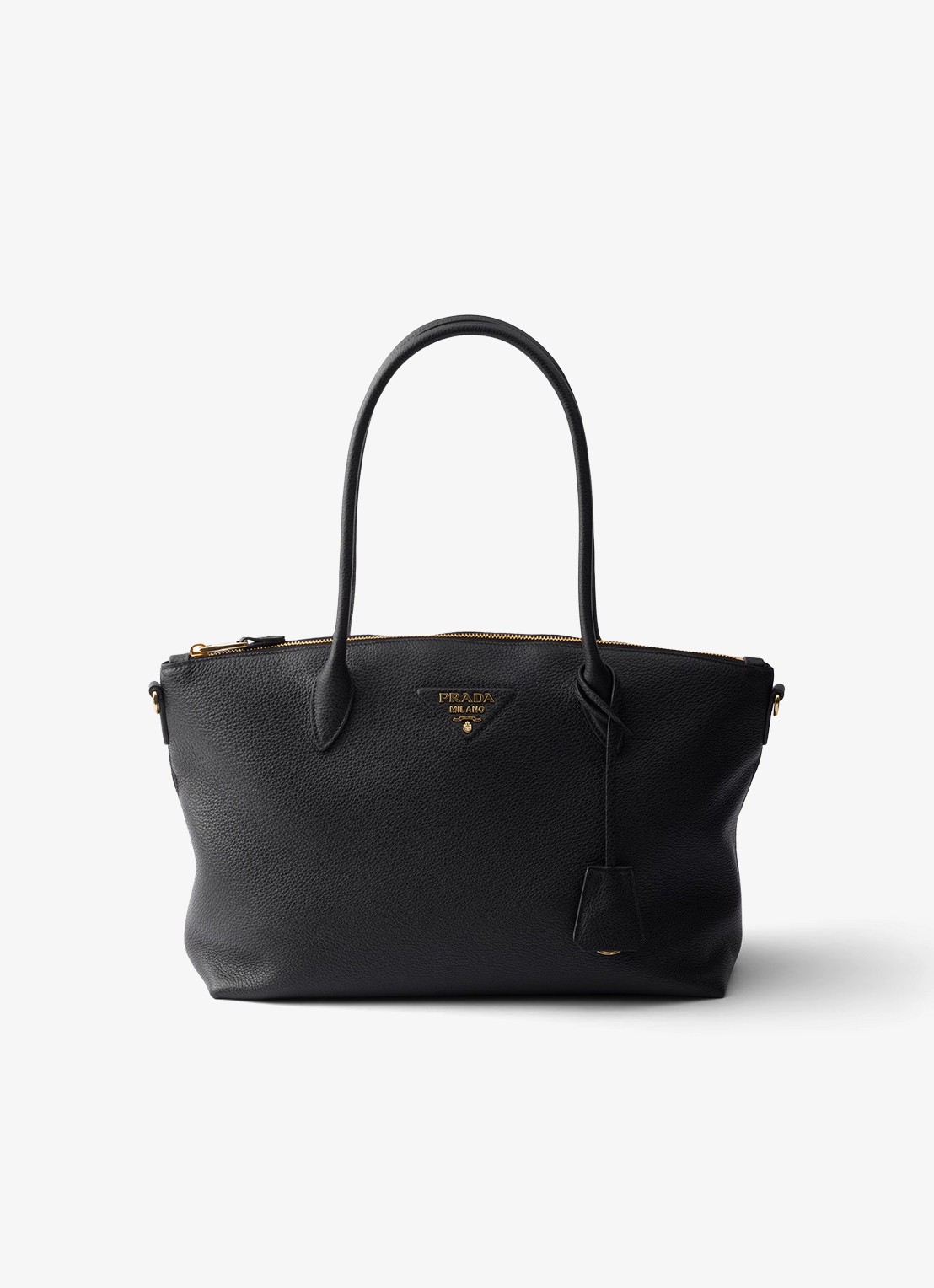 Prada Large schoudertas van kalfsleer - voorkant 2 zwart