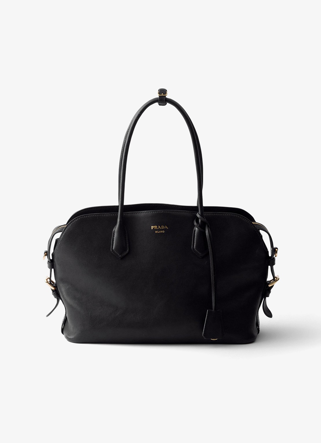 Prada Large schoudertas van leer - voorkant zwart