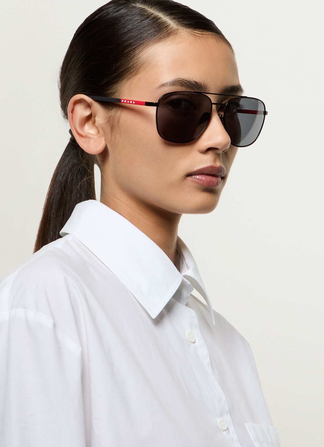 Prada Linea Rossa Piloten zonnebril gepolariseerd PS54ZS - voorkant 5 zwart