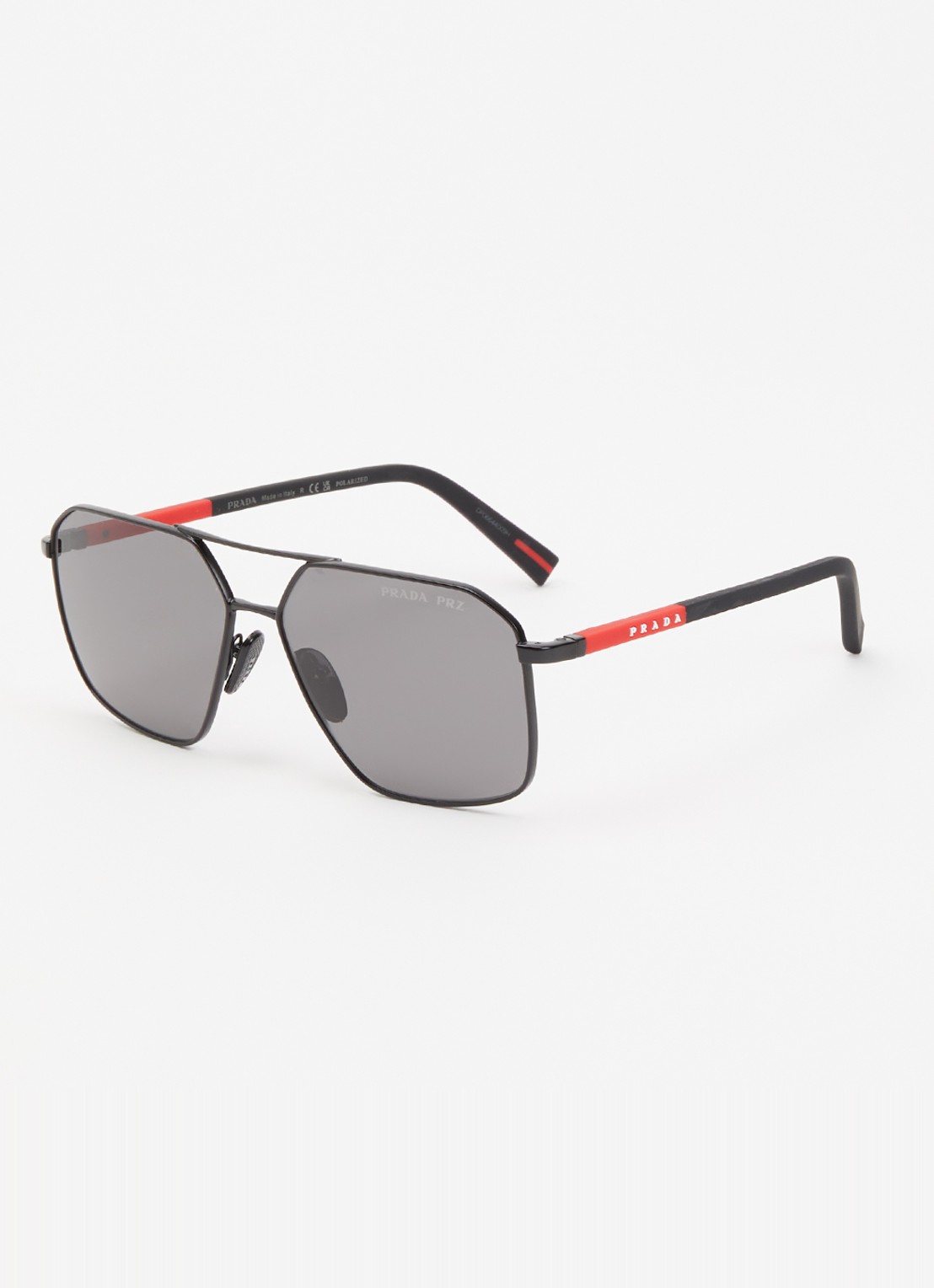 Prada Linea Rossa Piloten zonnebril gepolariseerd PSA50S - voorkant zwart