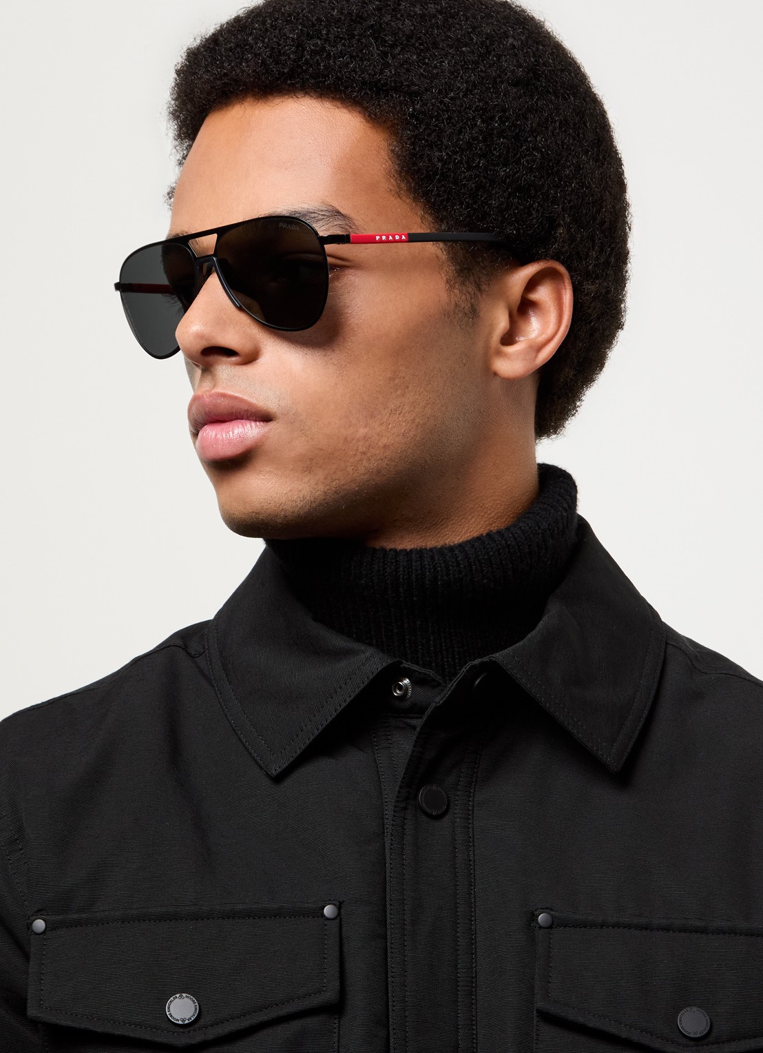 Prada Linea Rossa Piloten zonnebril PS53ZS - voorkant 5 zwart