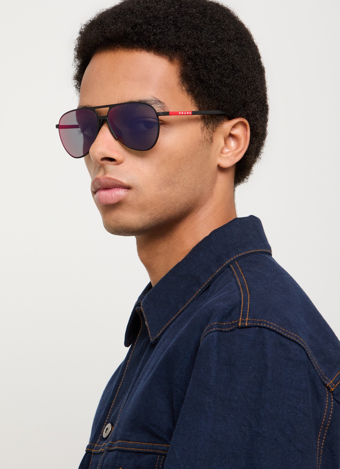Prada Linea Rossa Piloten zonnebril PS53ZS - voorkant 5 zwart