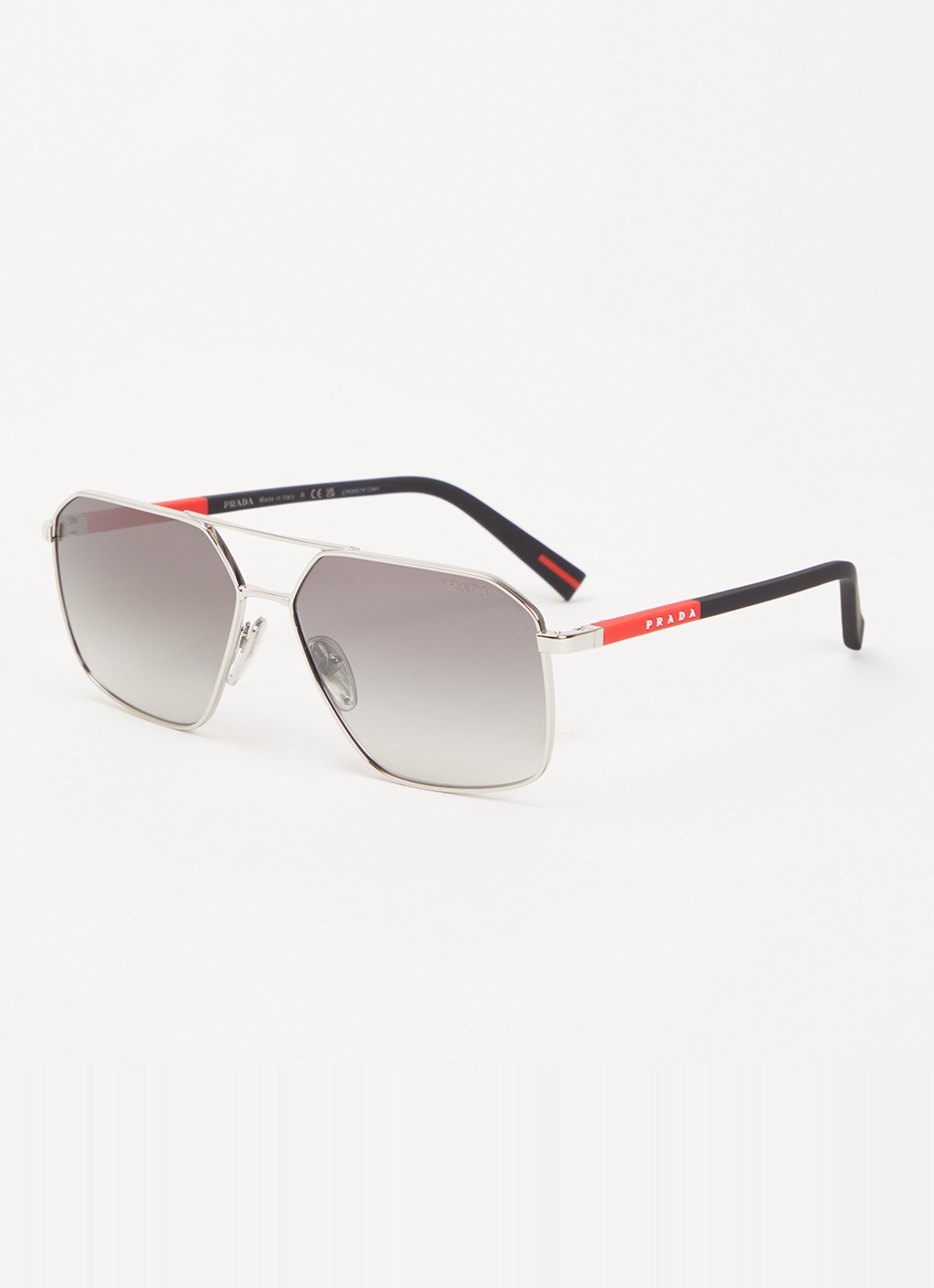 Prada Linea Rossa Piloten zonnebril PSA50S - voorkant zilver