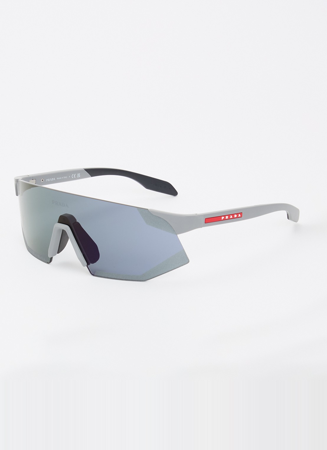 Prada Linea Rossa Shield zonnebril PS C03SU - voorkant grijs