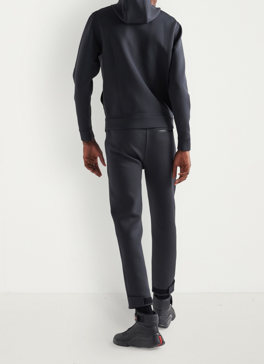 Prada Linea Rossa slim fit joggingbroek met ritszakken - achterkant 6 zwart