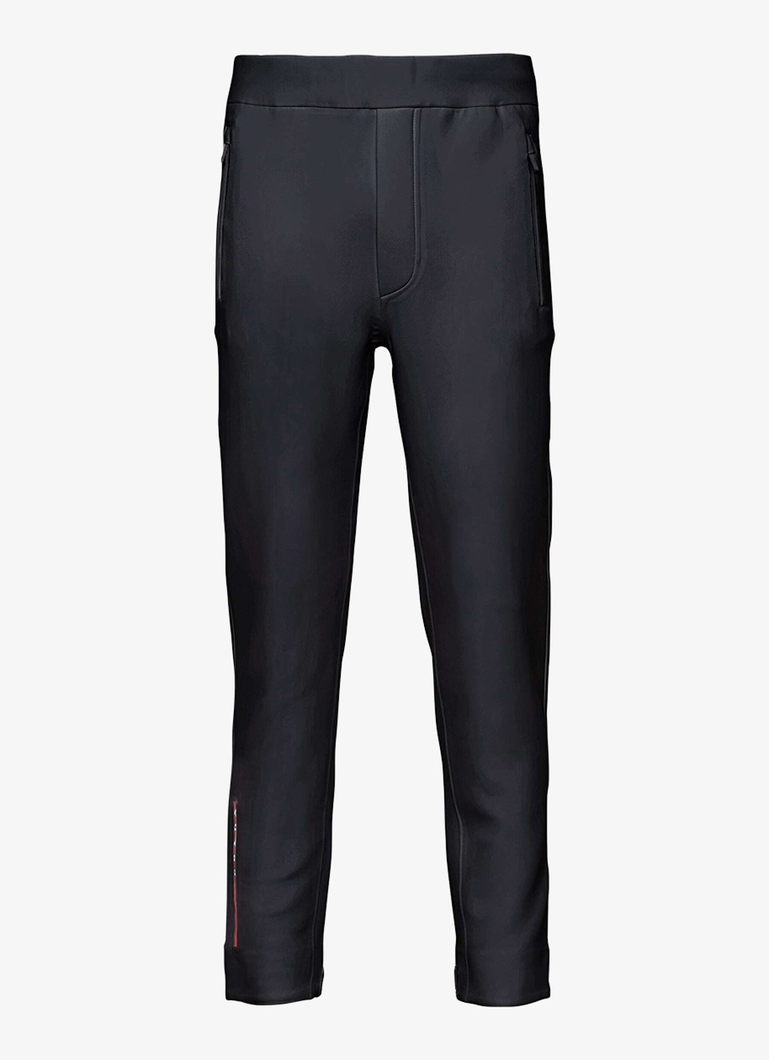 Prada Linea Rossa slim fit joggingbroek met ritszakken - voorkant zwart