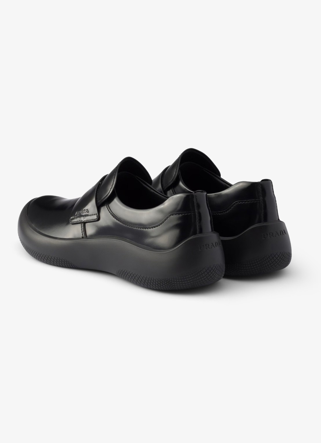 Prada Loafer van kalfsleer met glanzende finish - achterkant 7 zwart