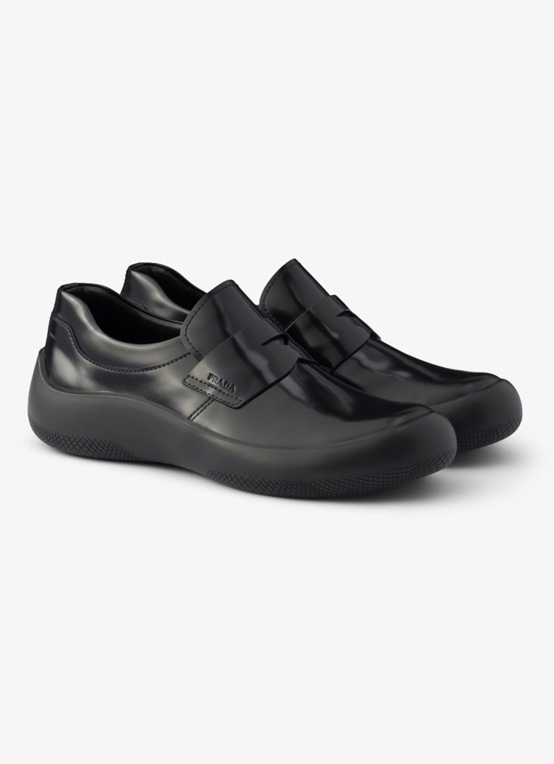 Prada Loafer van kalfsleer met glanzende finish - detail zwart