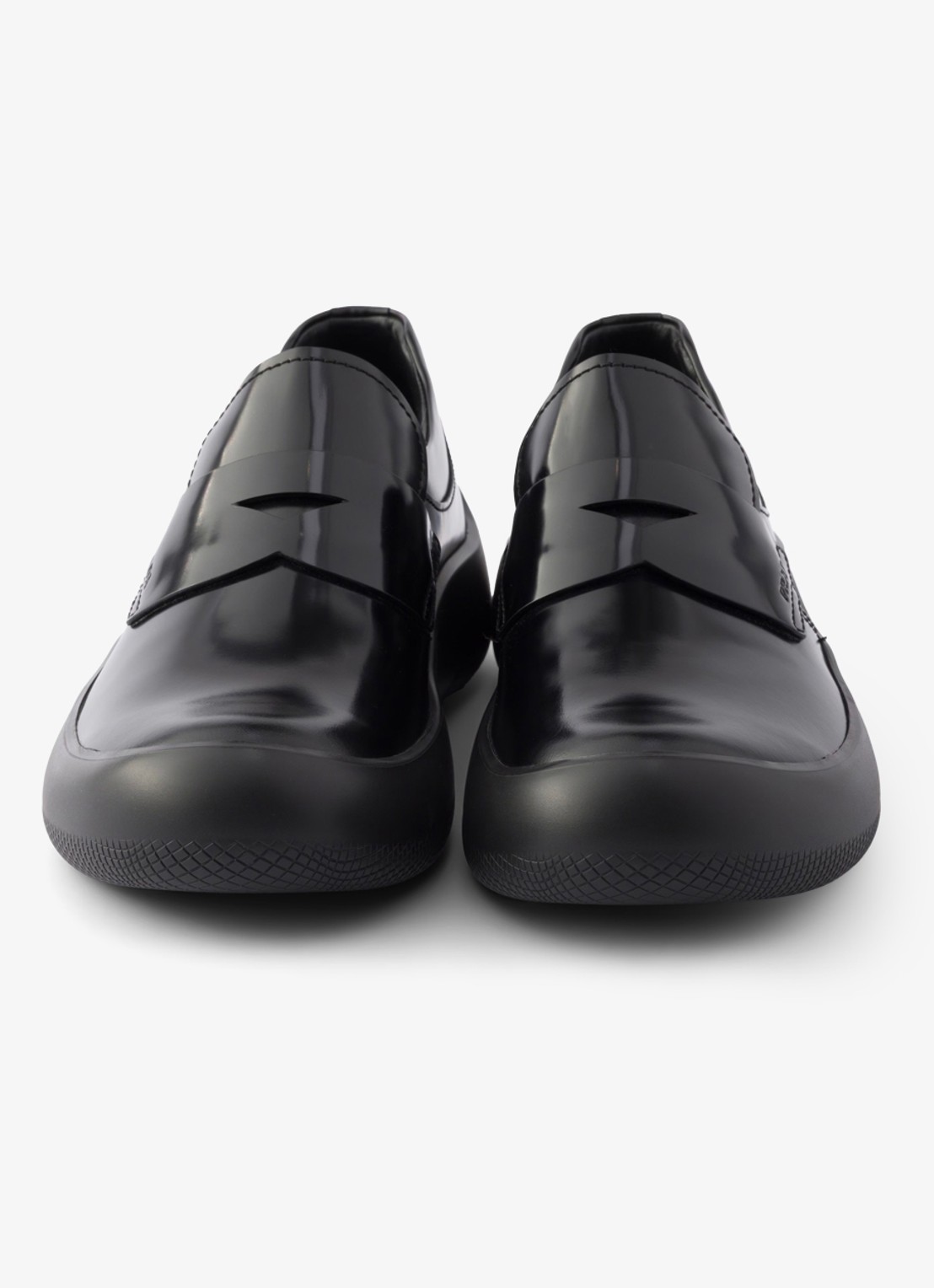 Prada Loafer van kalfsleer met glanzende finish - detail 2 zwart