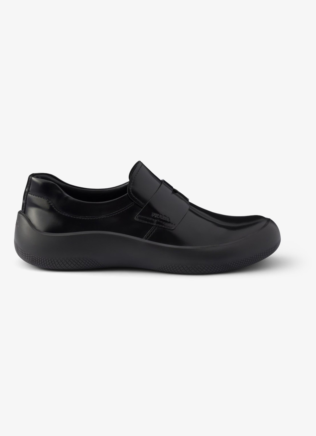 Prada Loafer van kalfsleer met glanzende finish - voorkant 5 zwart