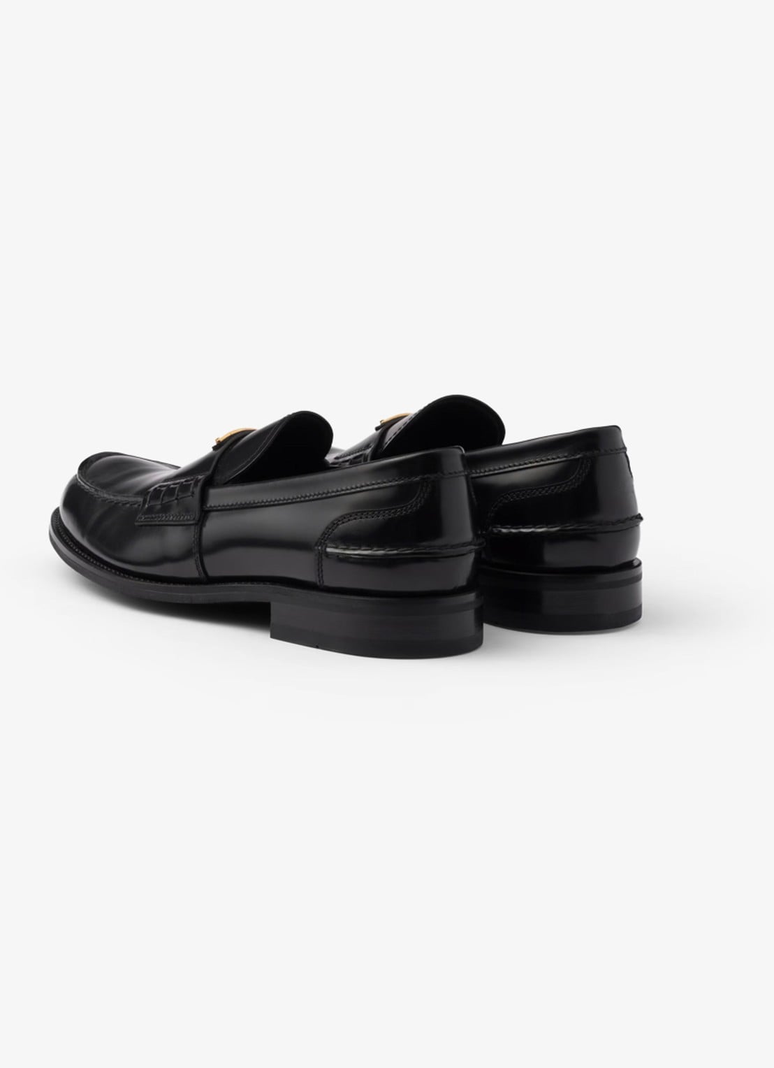 Prada Loafer van kalfsleer met logo - achterkant 9 zwart