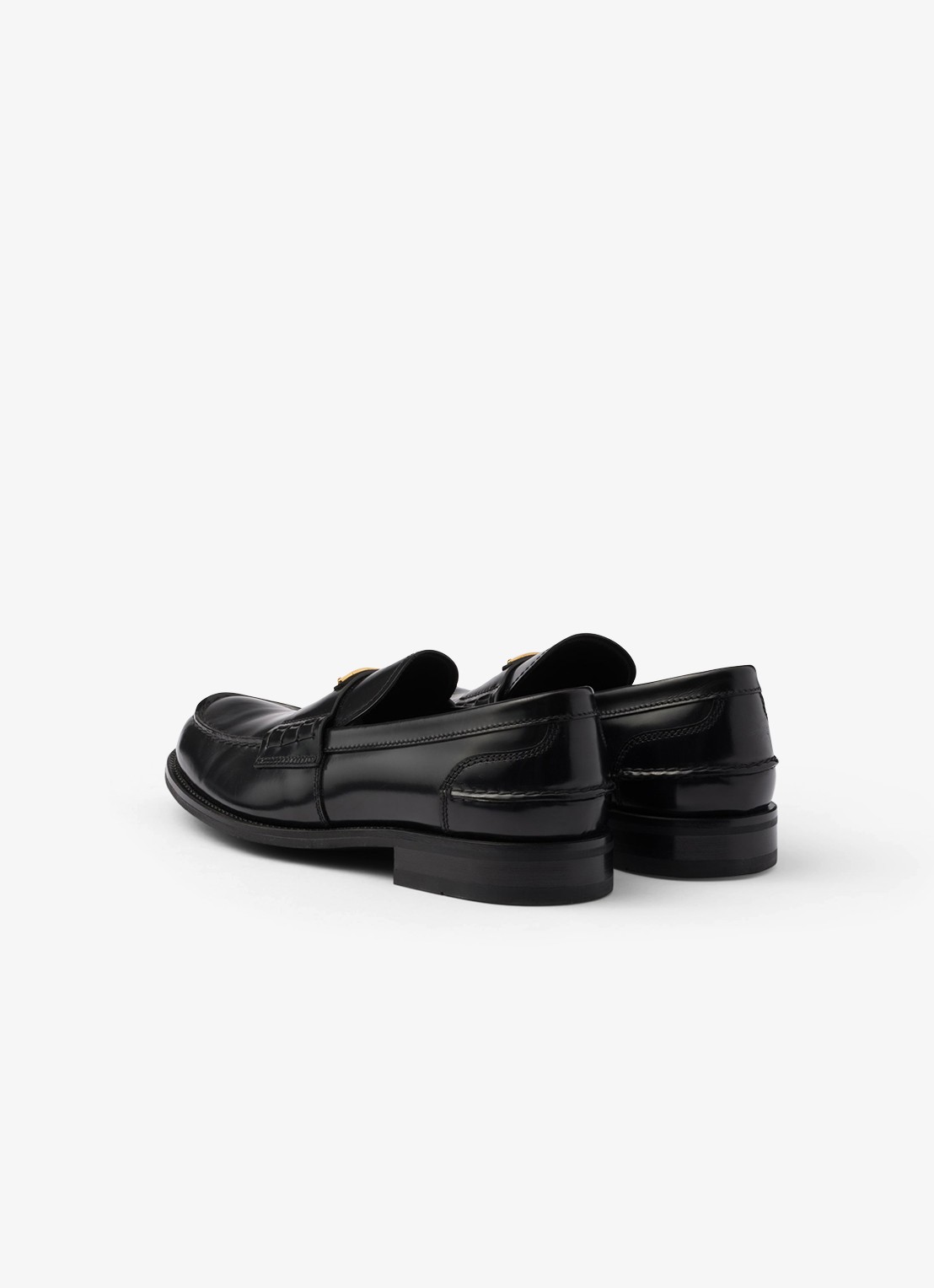 Prada Loafer van kalfsleer met logo - achterkant 3 zwart