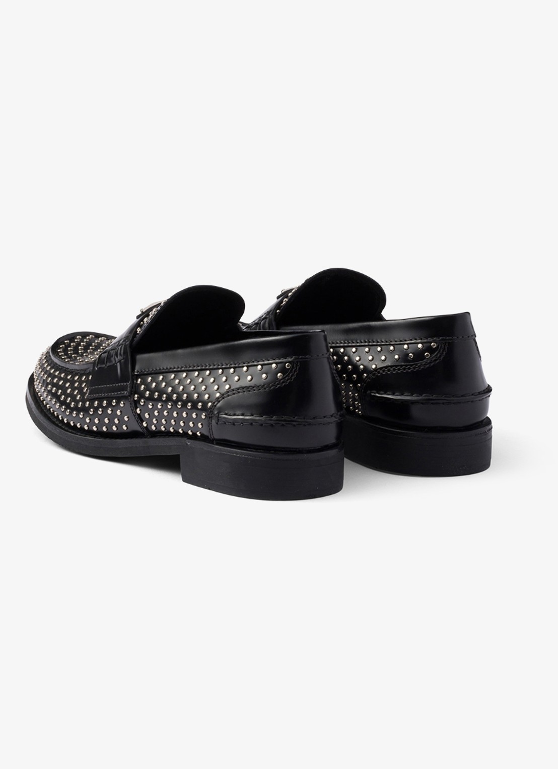 Prada Loafer van kalfsleer met studs - achterkant 6 zwart