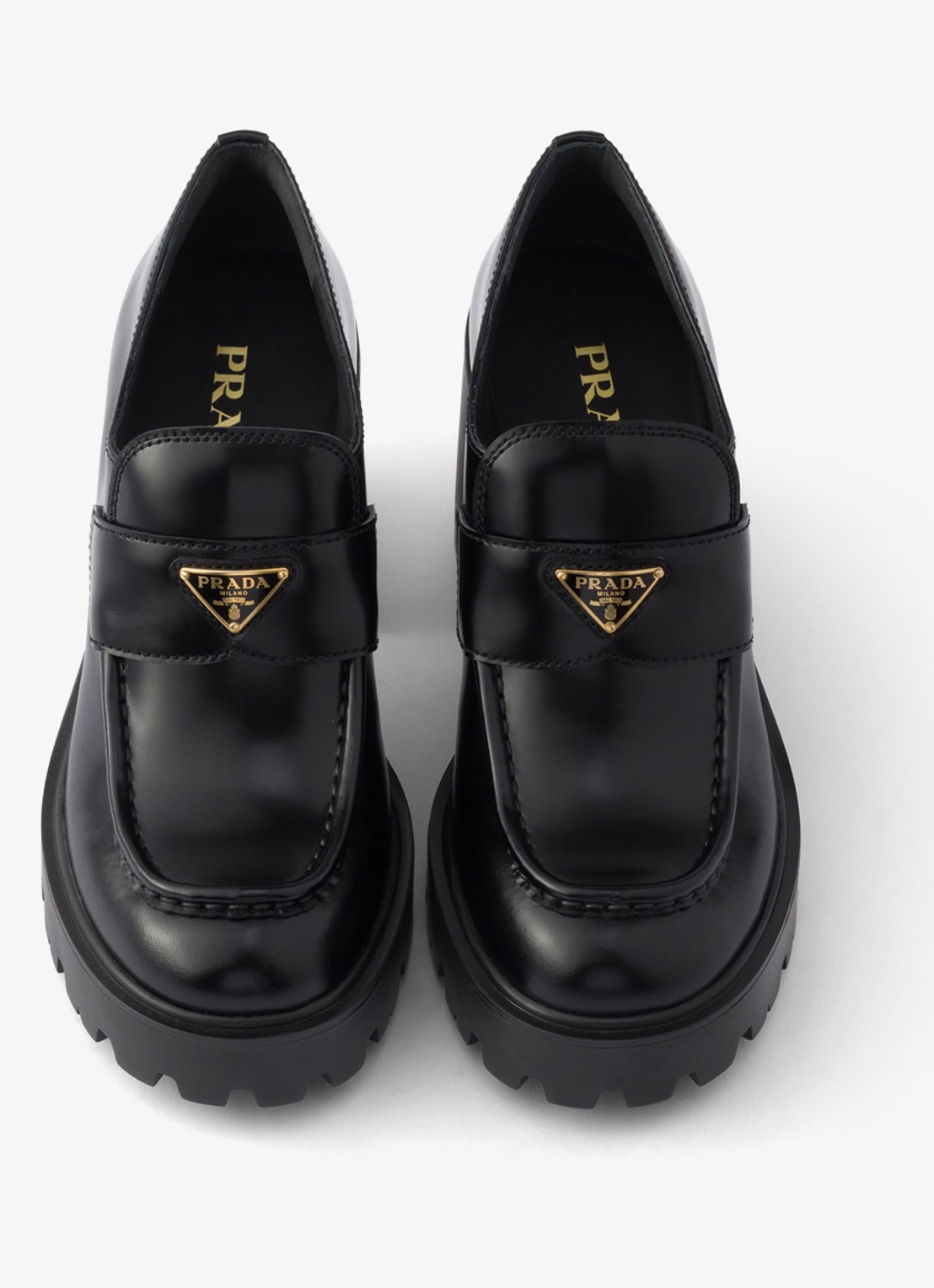 Prada Loafer van kalfsleer - detail zwart