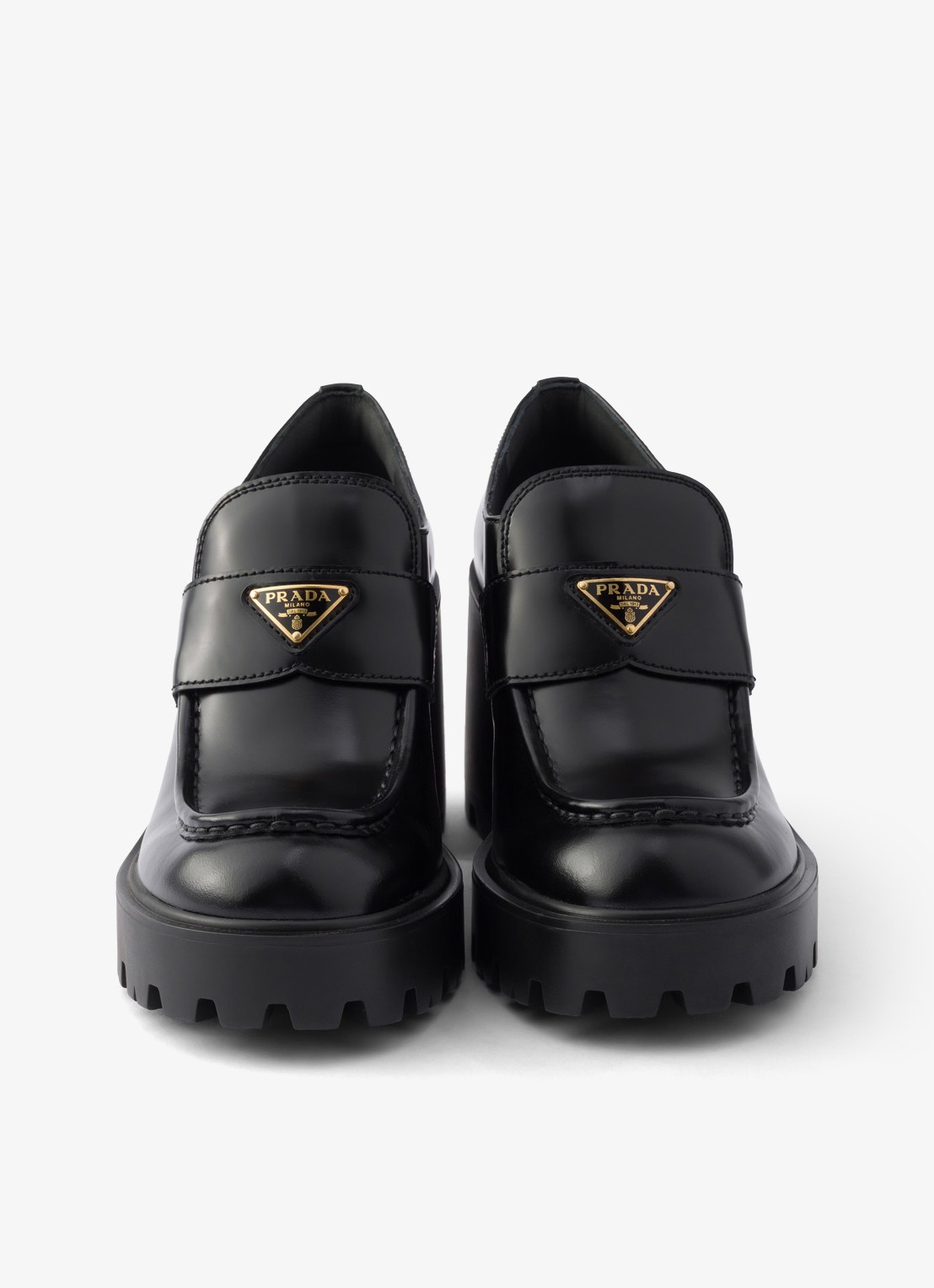 Prada Loafer van kalfsleer - detail 2 zwart
