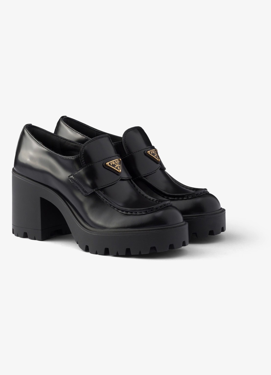 Prada Loafer van kalfsleer - voorkant 6 zwart