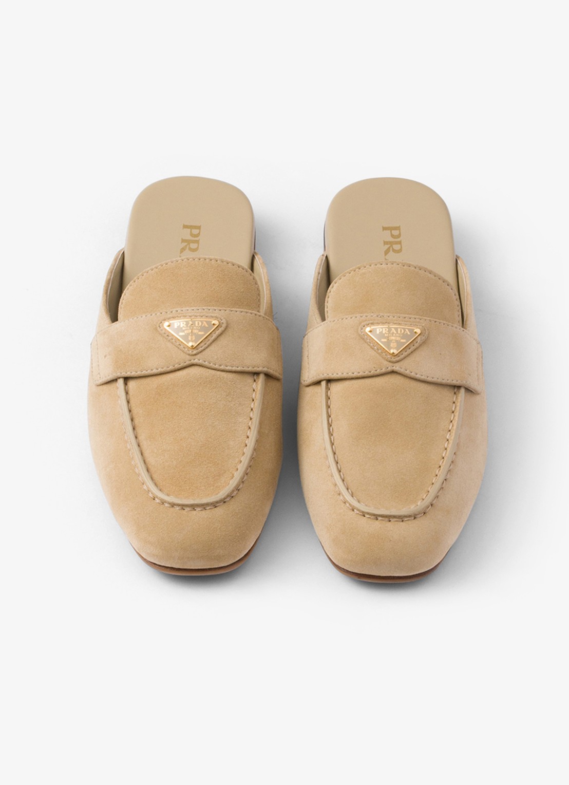 Prada Loafer van kalfssuède - detail 3 beige