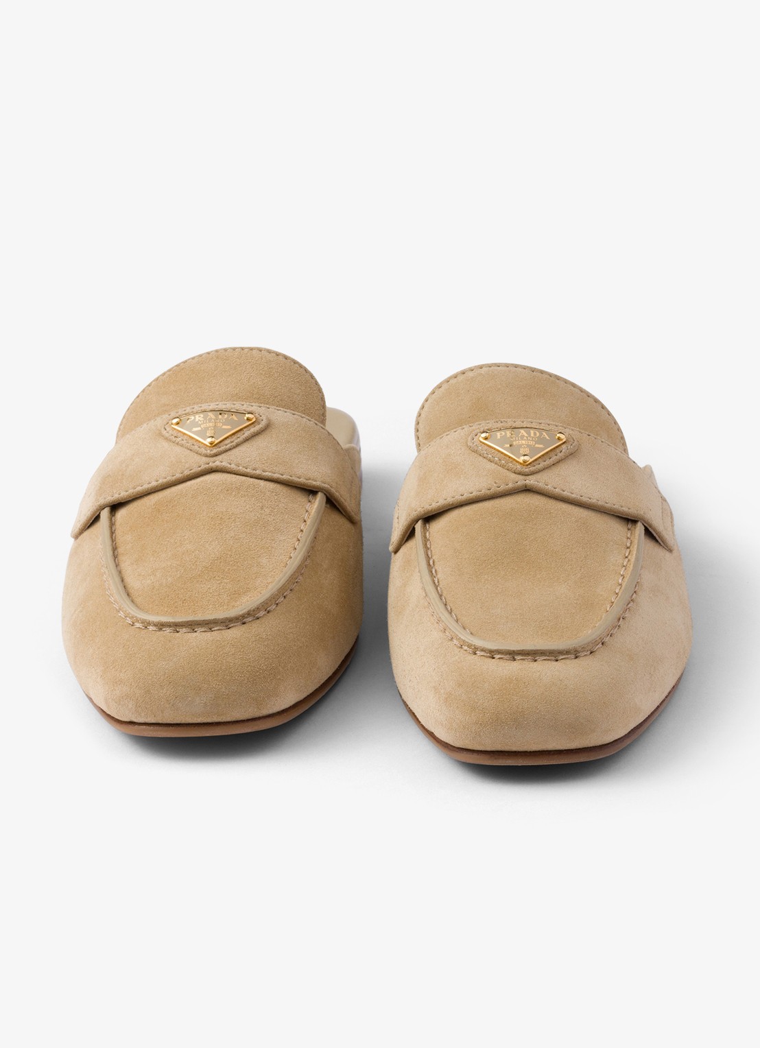 Prada Loafer van kalfssuède - detail 4 beige