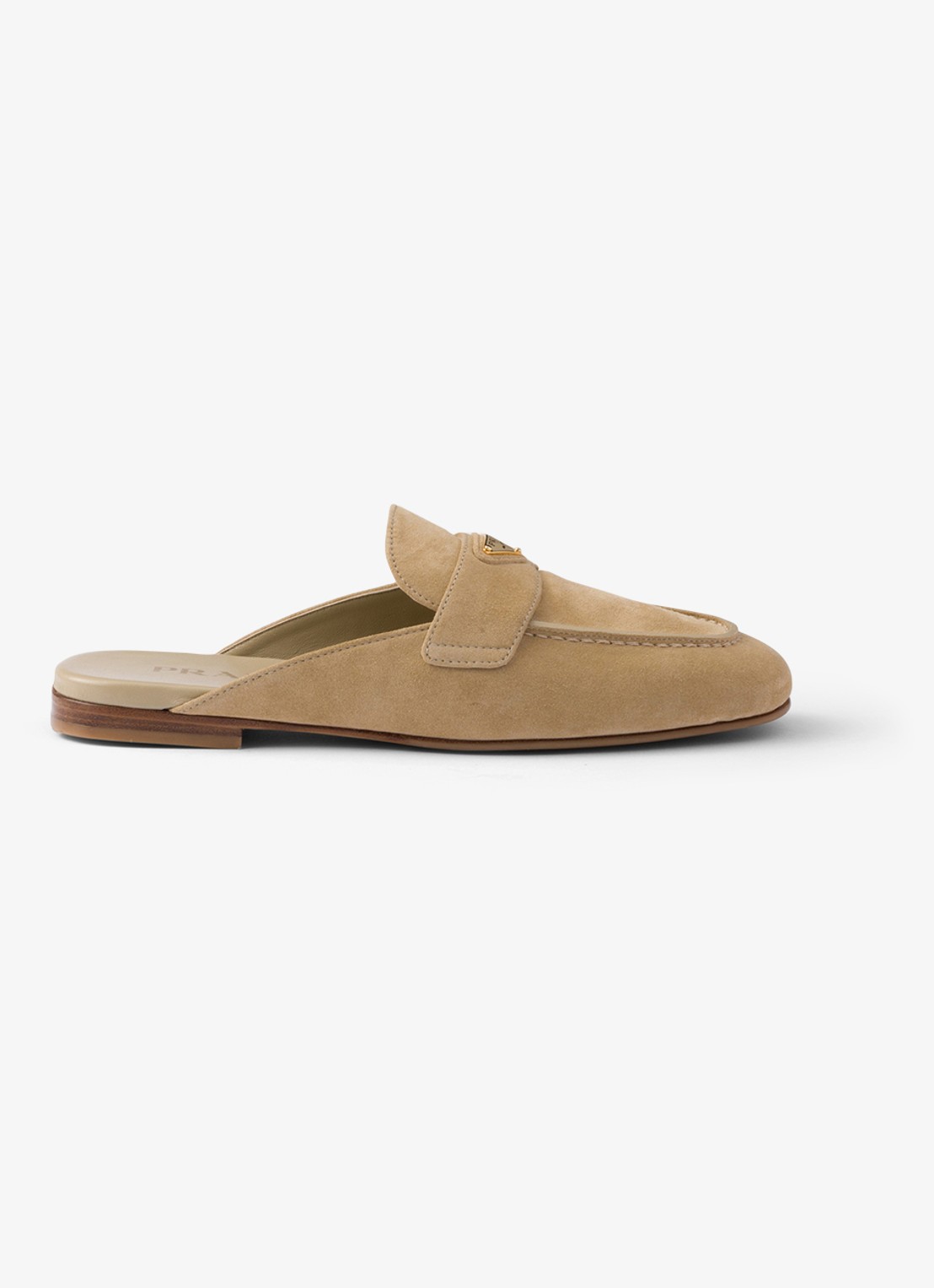 Prada Loafer van kalfssuède - voorkant 2 beige