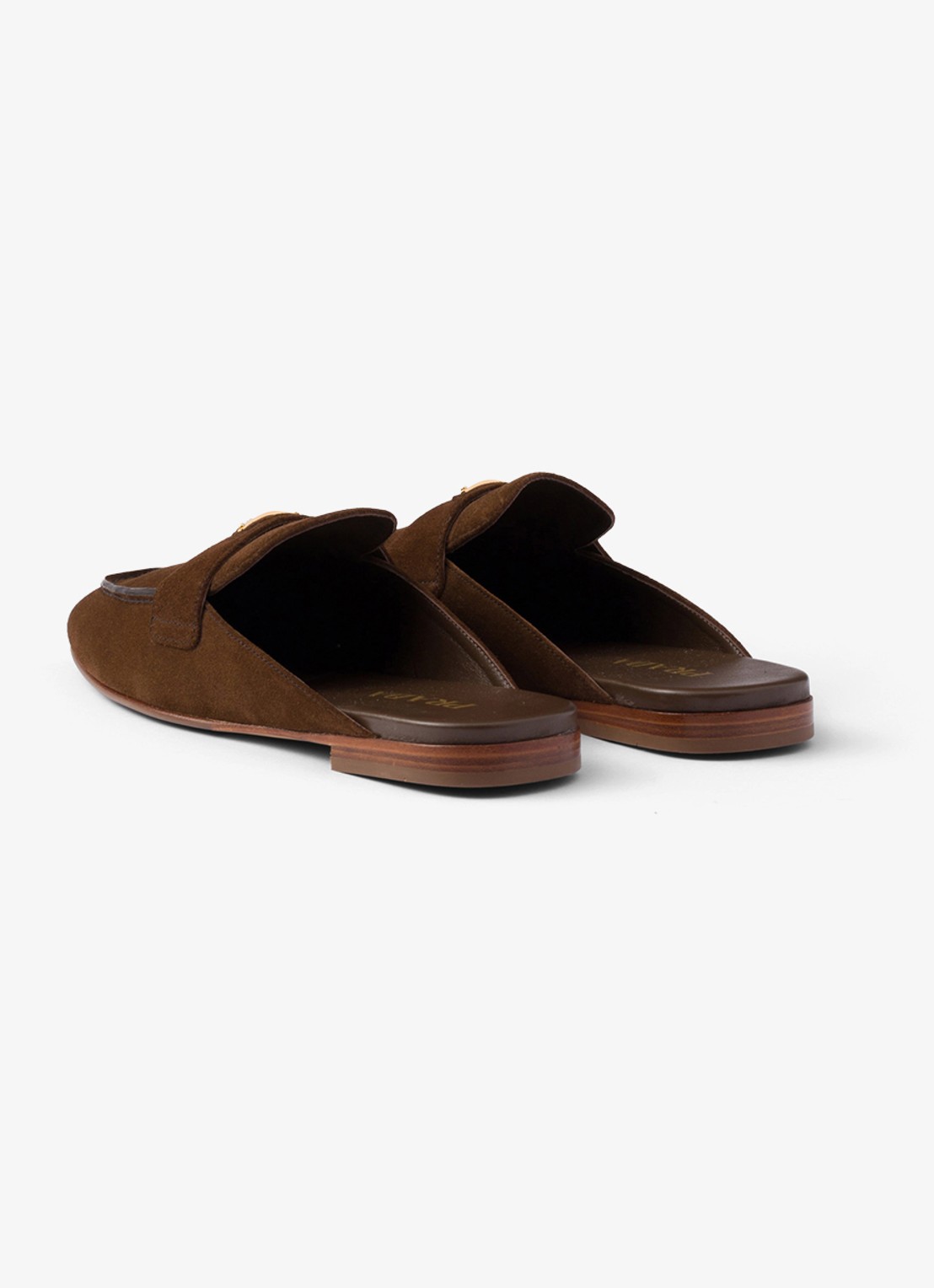 Prada Loafer van kalfssuède - achterkant bruin