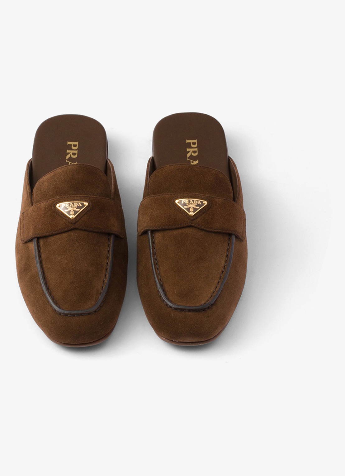 Prada Loafer van kalfssuède - detail 2 bruin