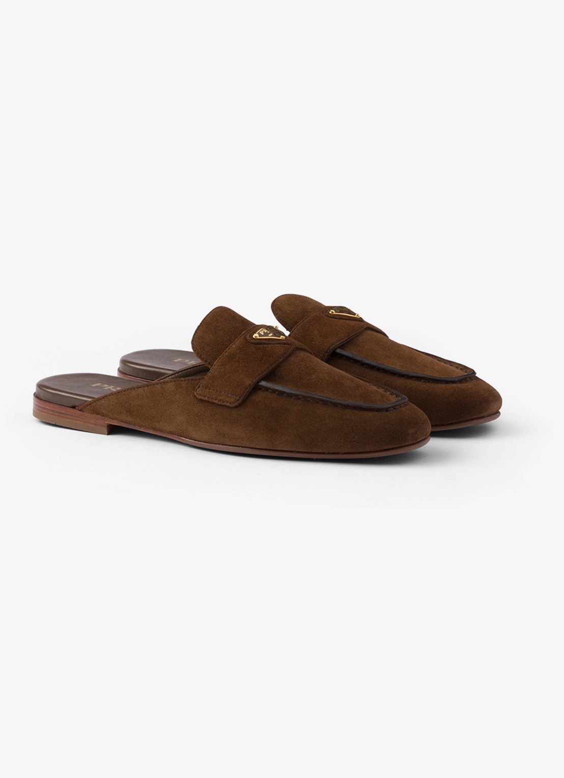 Prada Loafer van kalfssuède - voorkant 5 bruin
