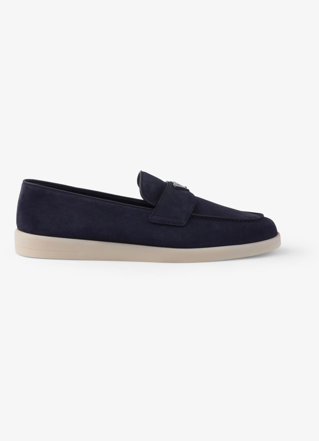 Prada Loafer van kalfssuède - voorkant donkerblauw