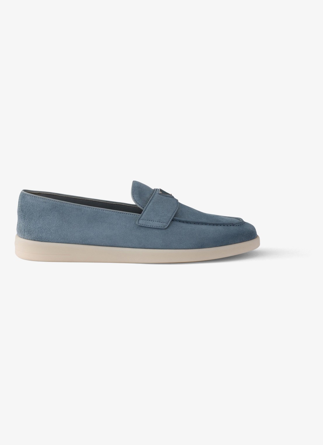 Prada Loafer van kalfssuède - voorkant blauw
