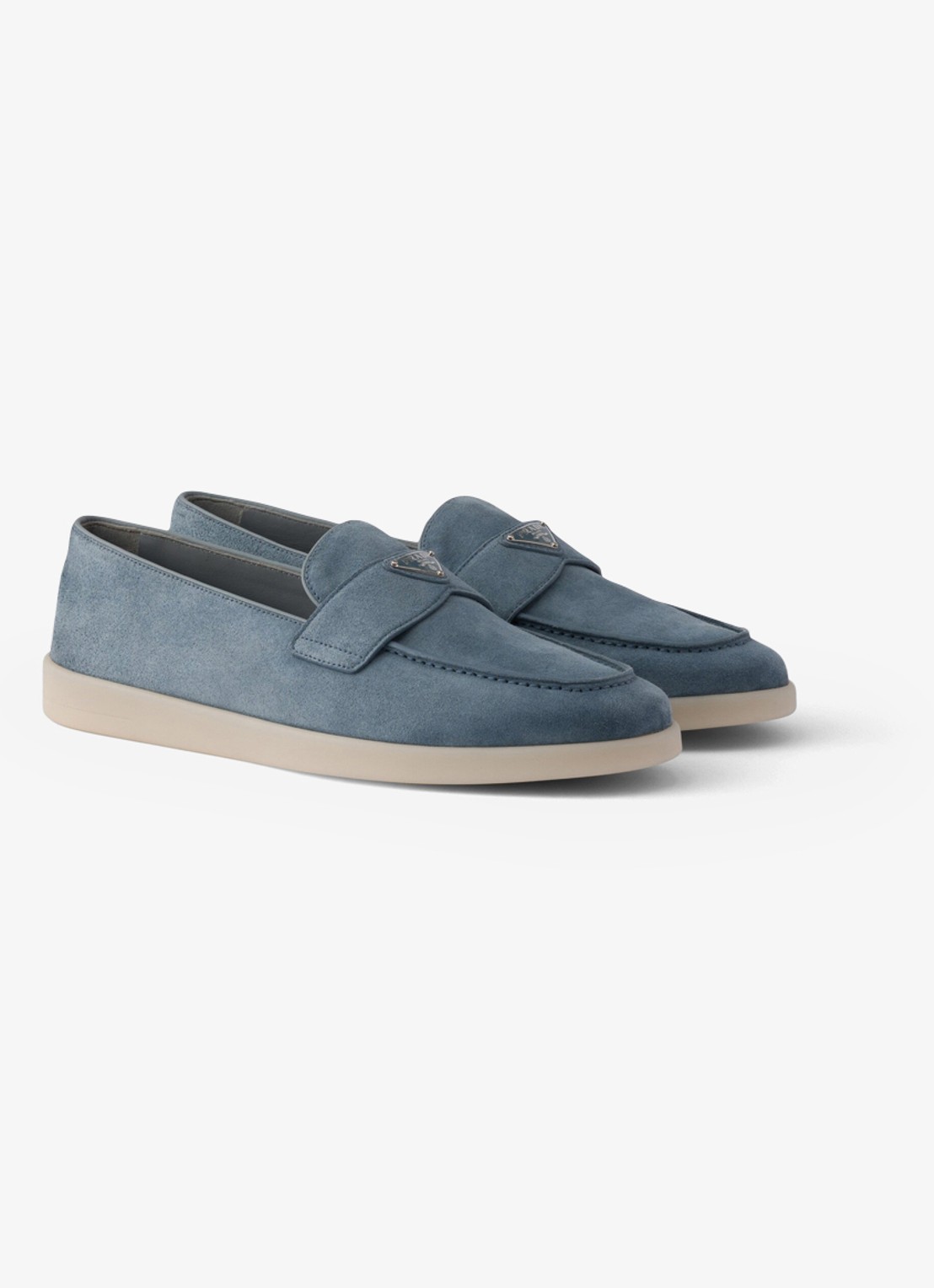 Prada Loafer van kalfssuède - voorkant 2 blauw