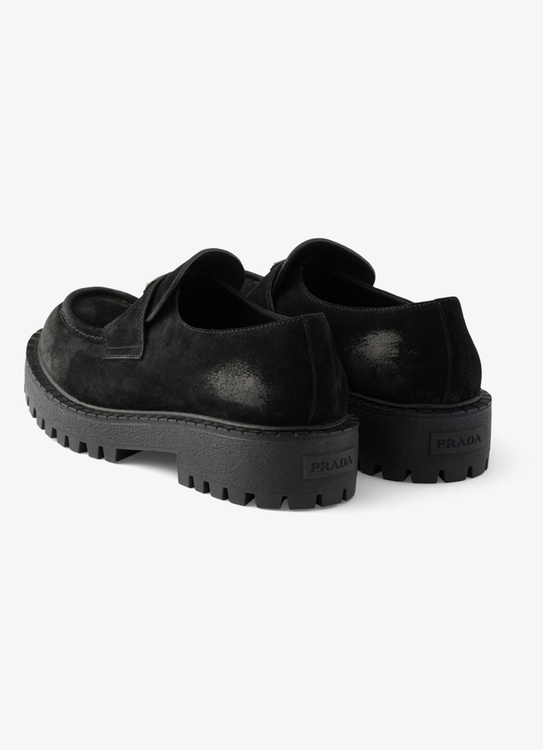 Prada Loafer van kalfssuède - achterkant 5 zwart