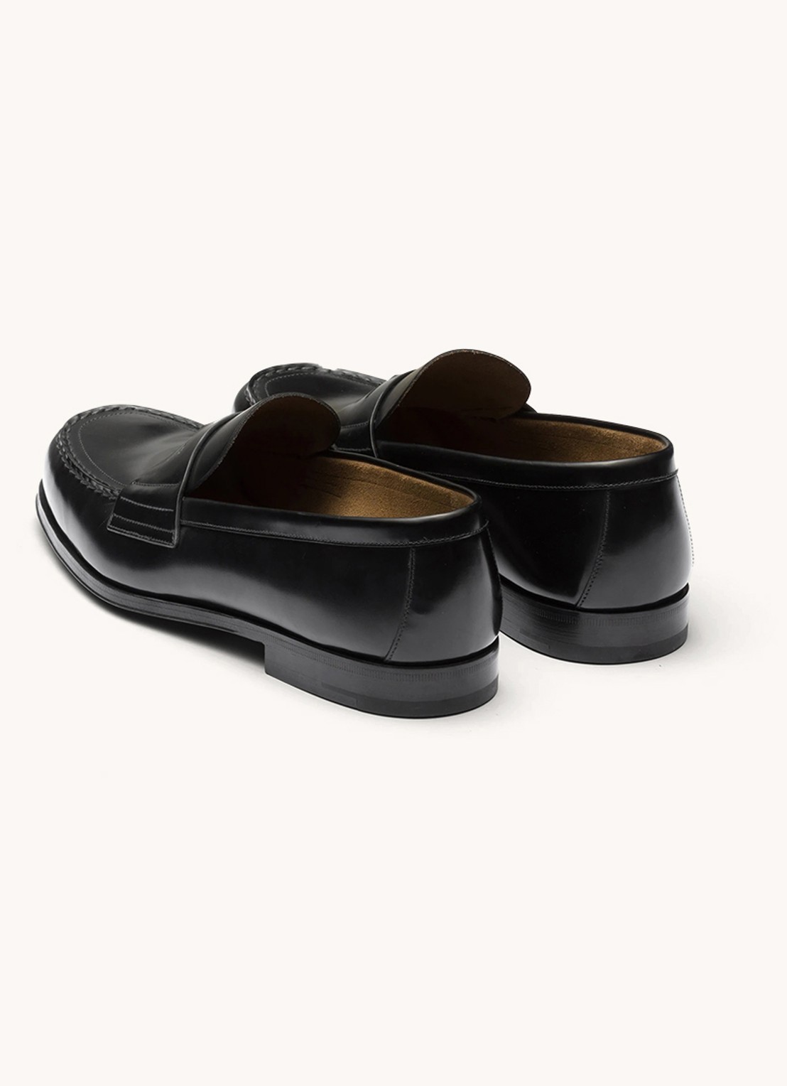 Prada Loafer van leer met logo  - detail 4 zwart
