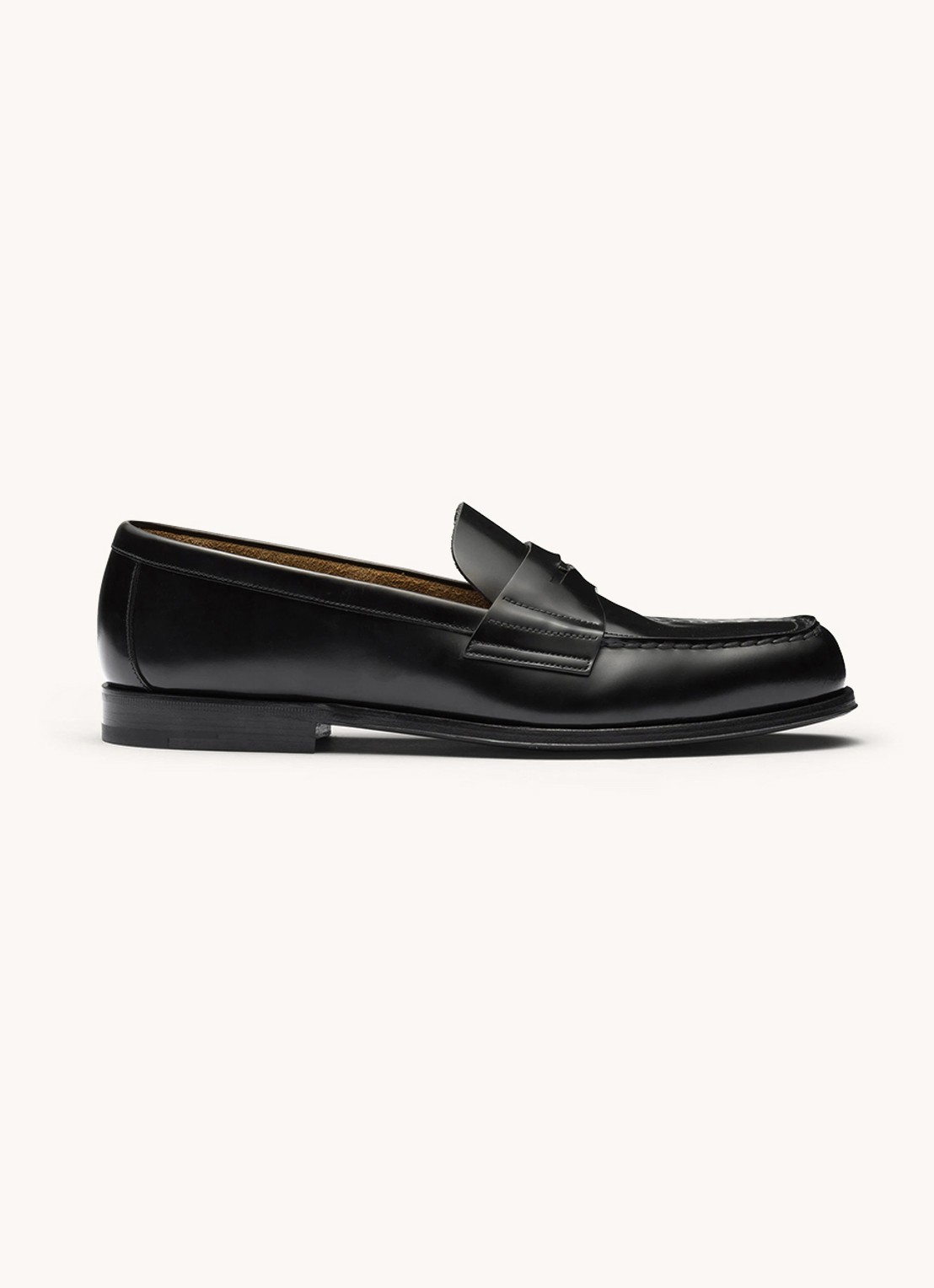 Prada Loafer van leer met logo  - voorkant 2 zwart