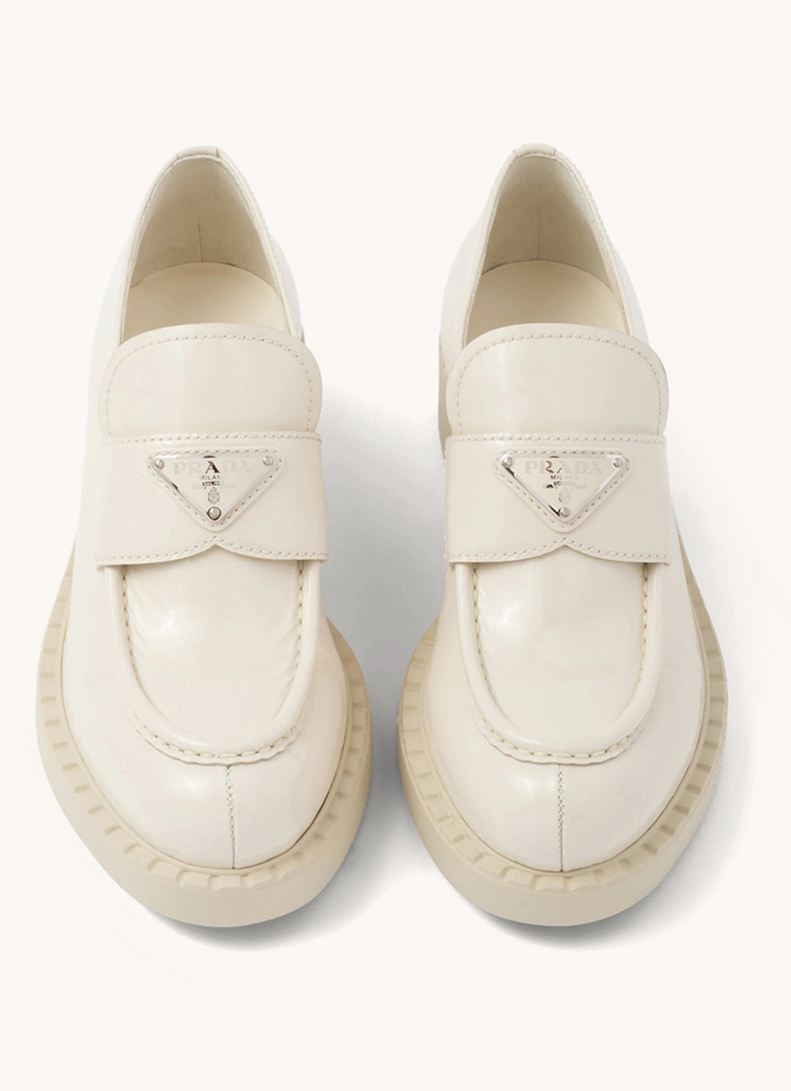 Prada Loafer van leer - detail 4 creme