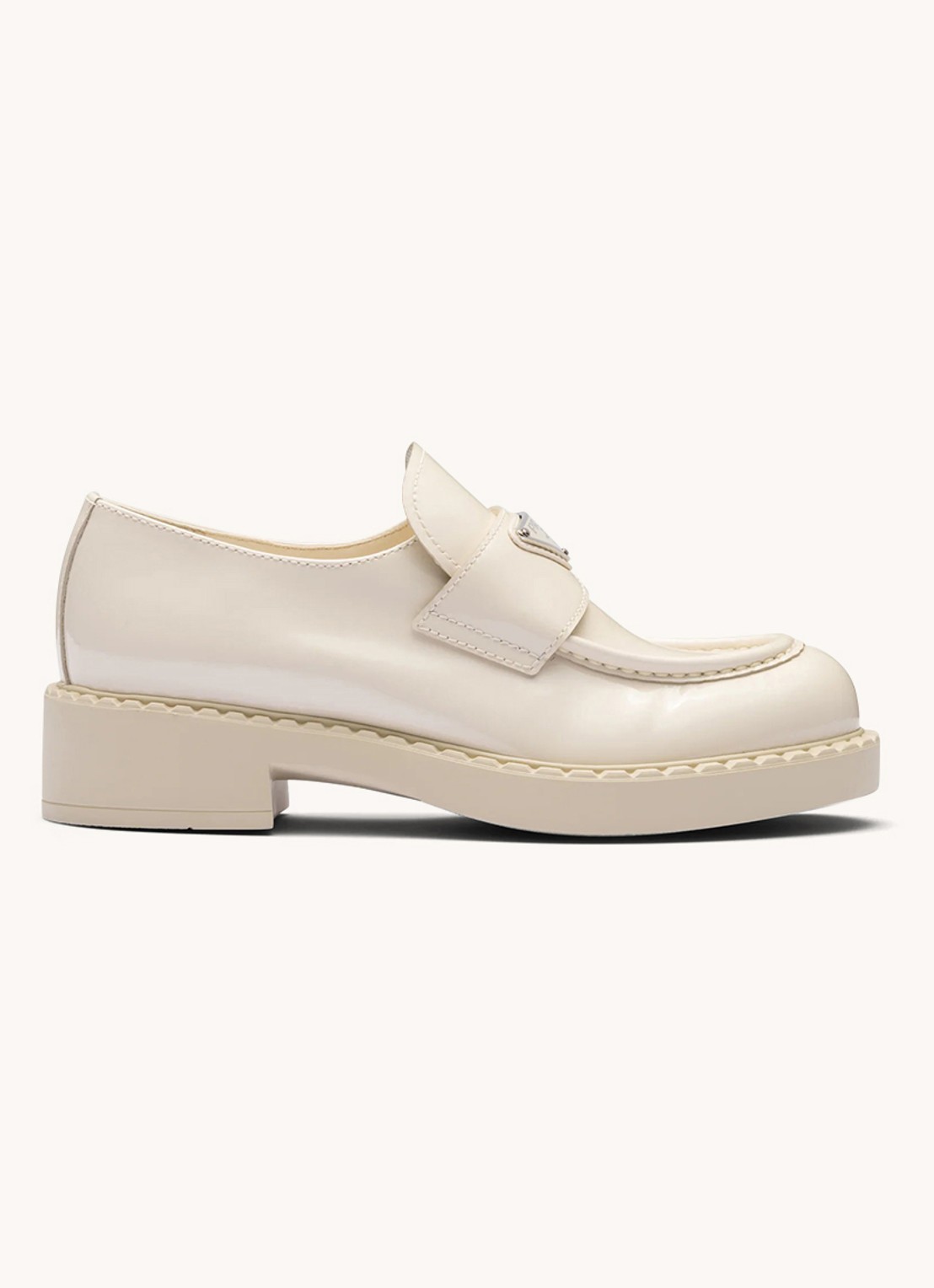 Prada Loafer van leer - voorkant 3 creme