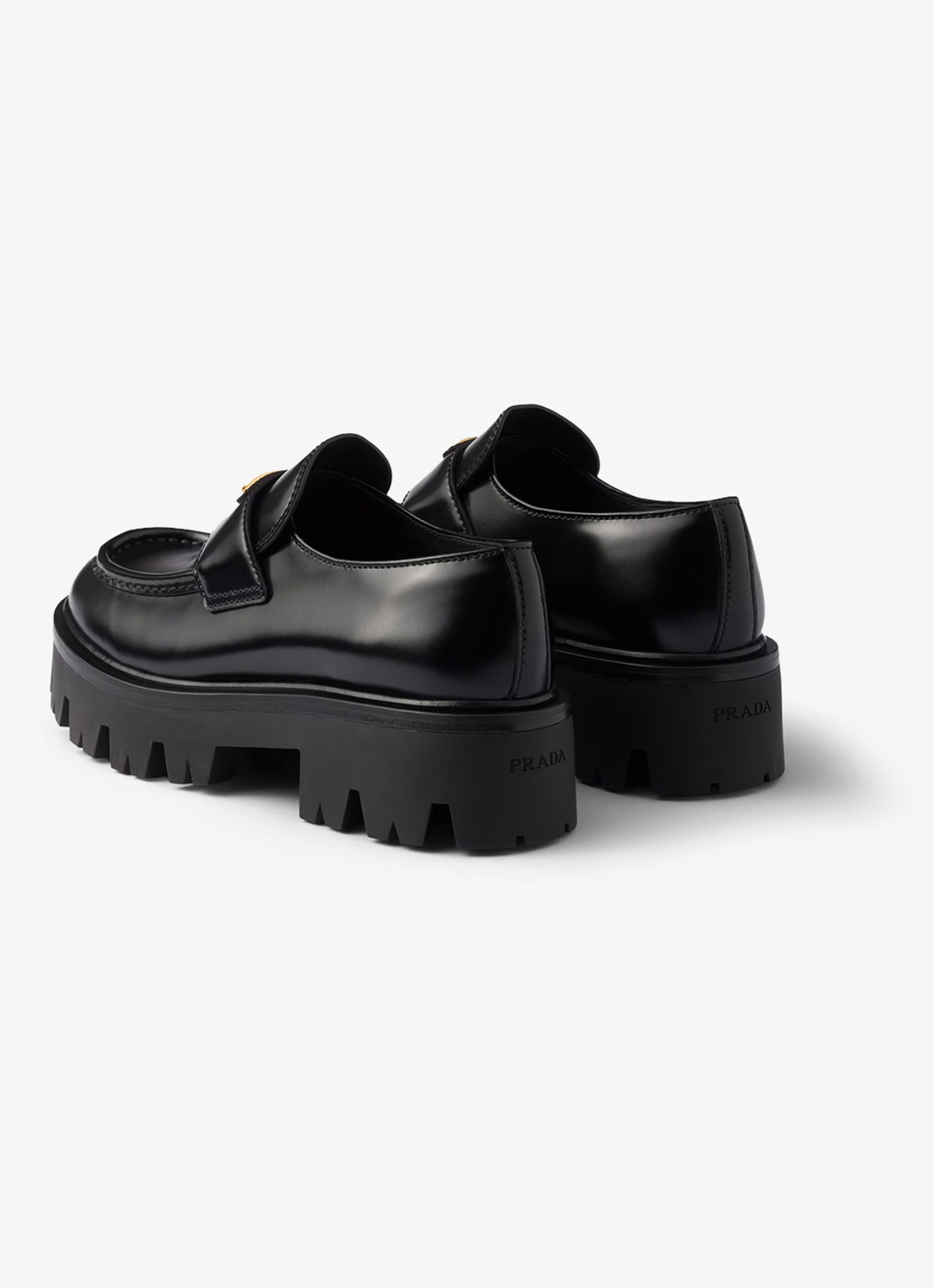 Prada Loafer van leer - achterkant 5 zwart