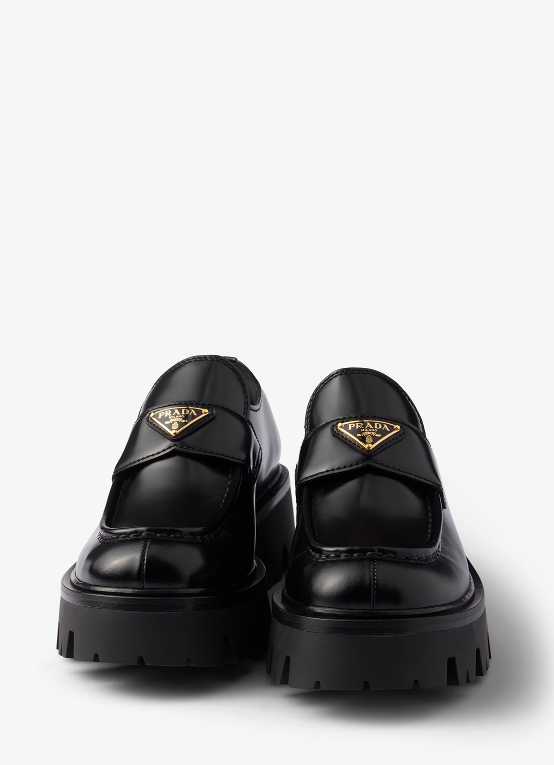 Prada Loafer van leer - detail 2 zwart