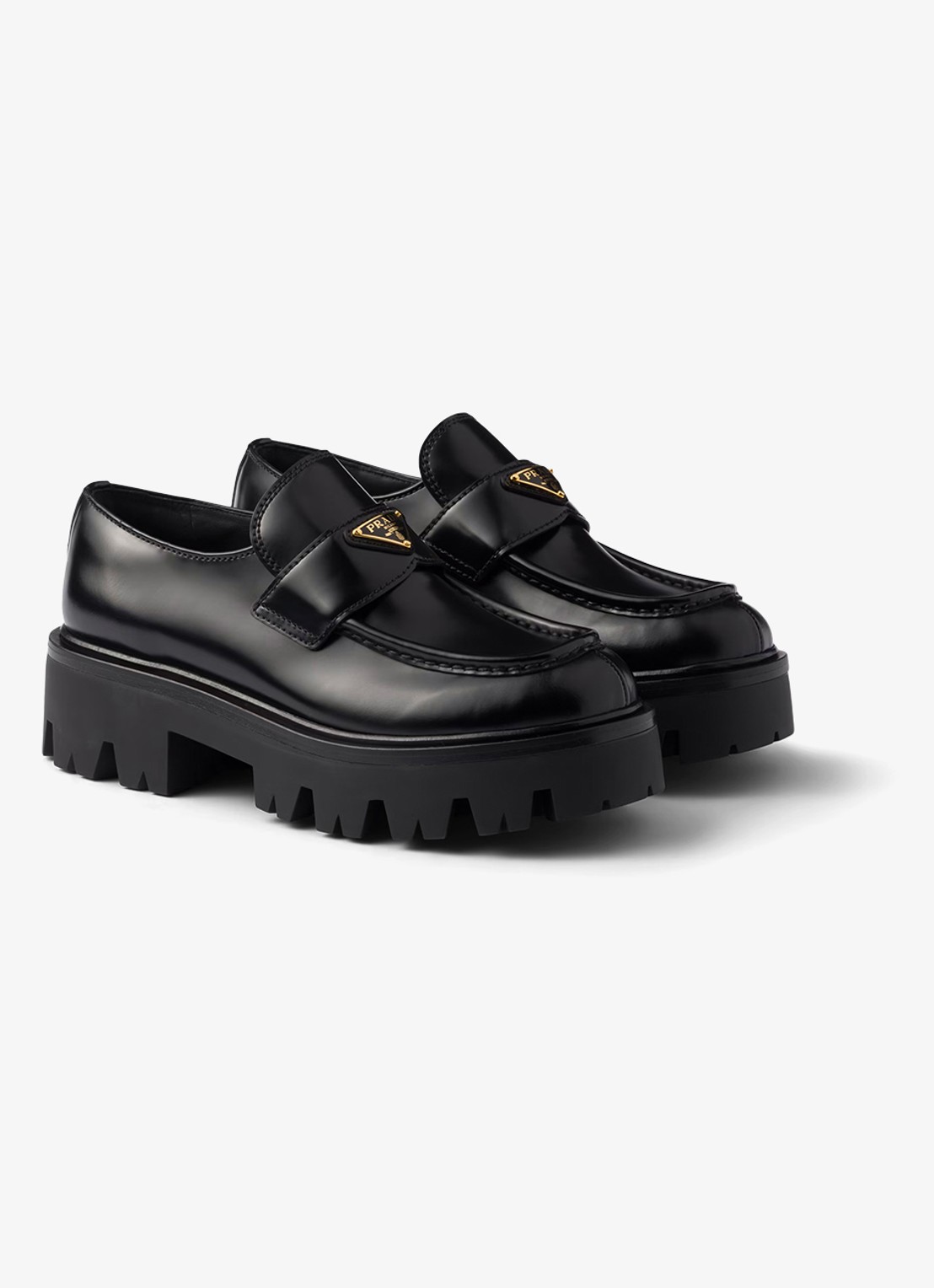 Prada Loafer van leer - voorkant 4 zwart