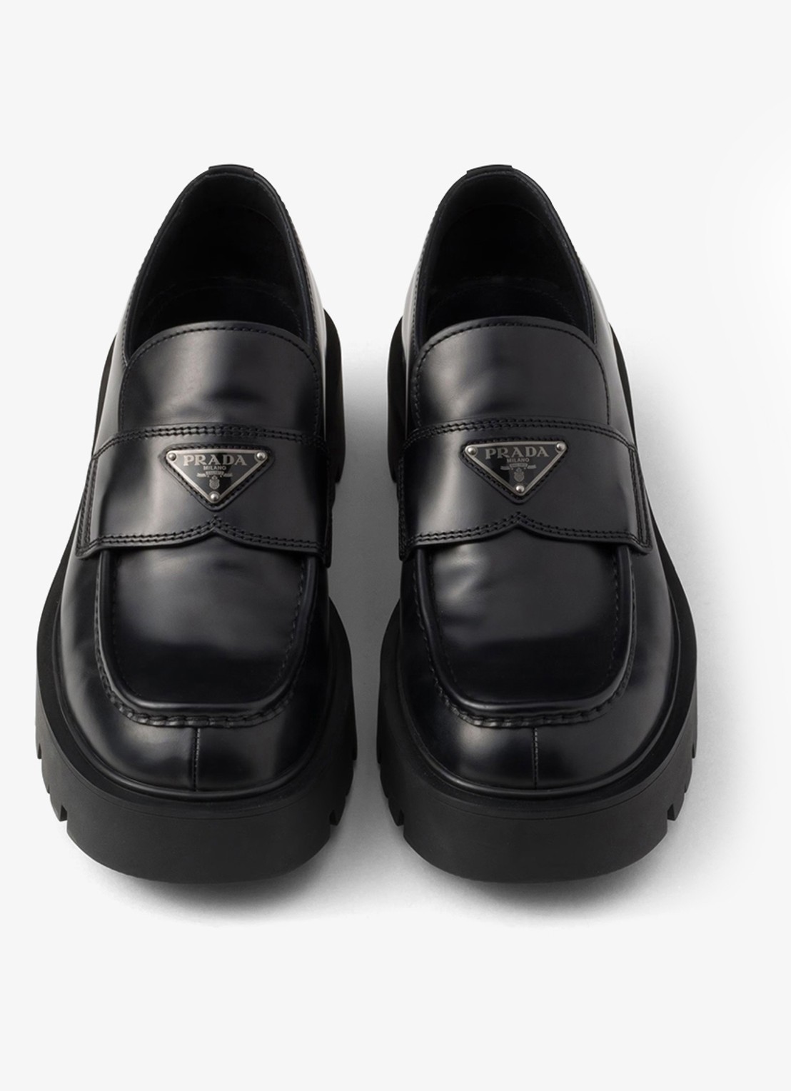 Prada Loafer van leer - achterkant zwart