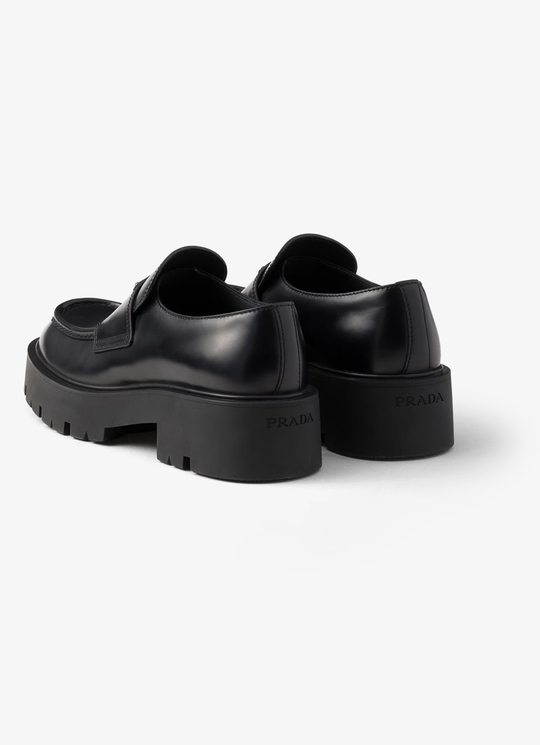 Prada Loafer van leer - detail 2 zwart