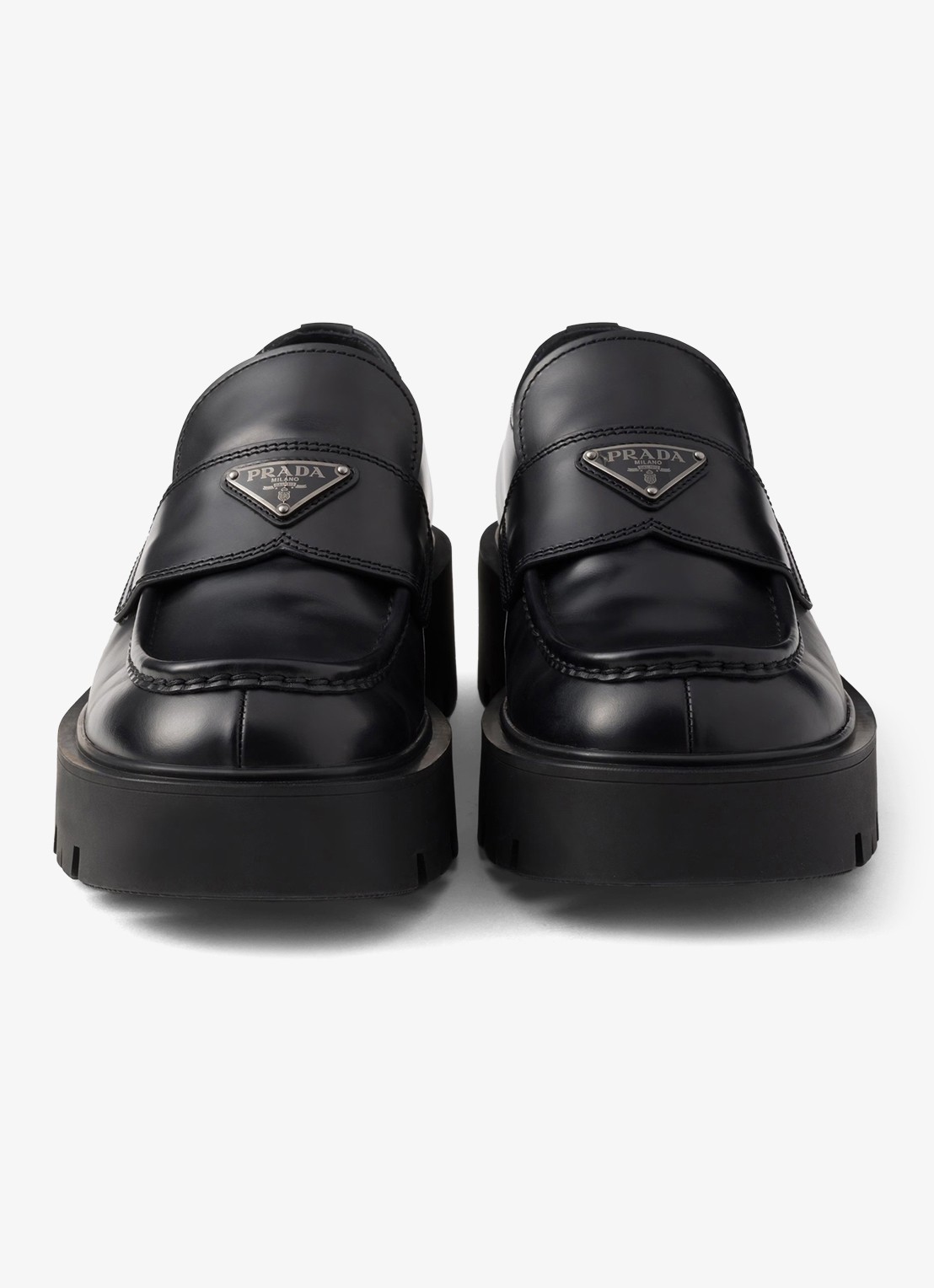 Prada Loafer van leer - detail 4 zwart