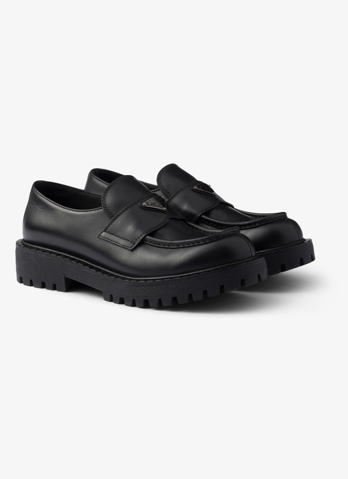 Prada Loafer van leer - detail 3 zwart