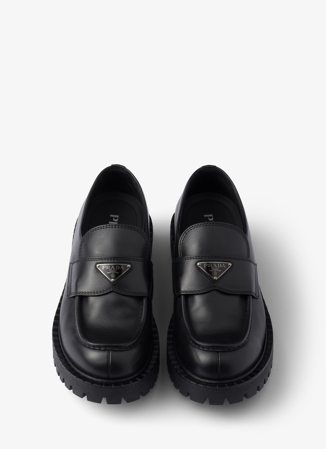 Prada Loafer van leer - detail 2 zwart